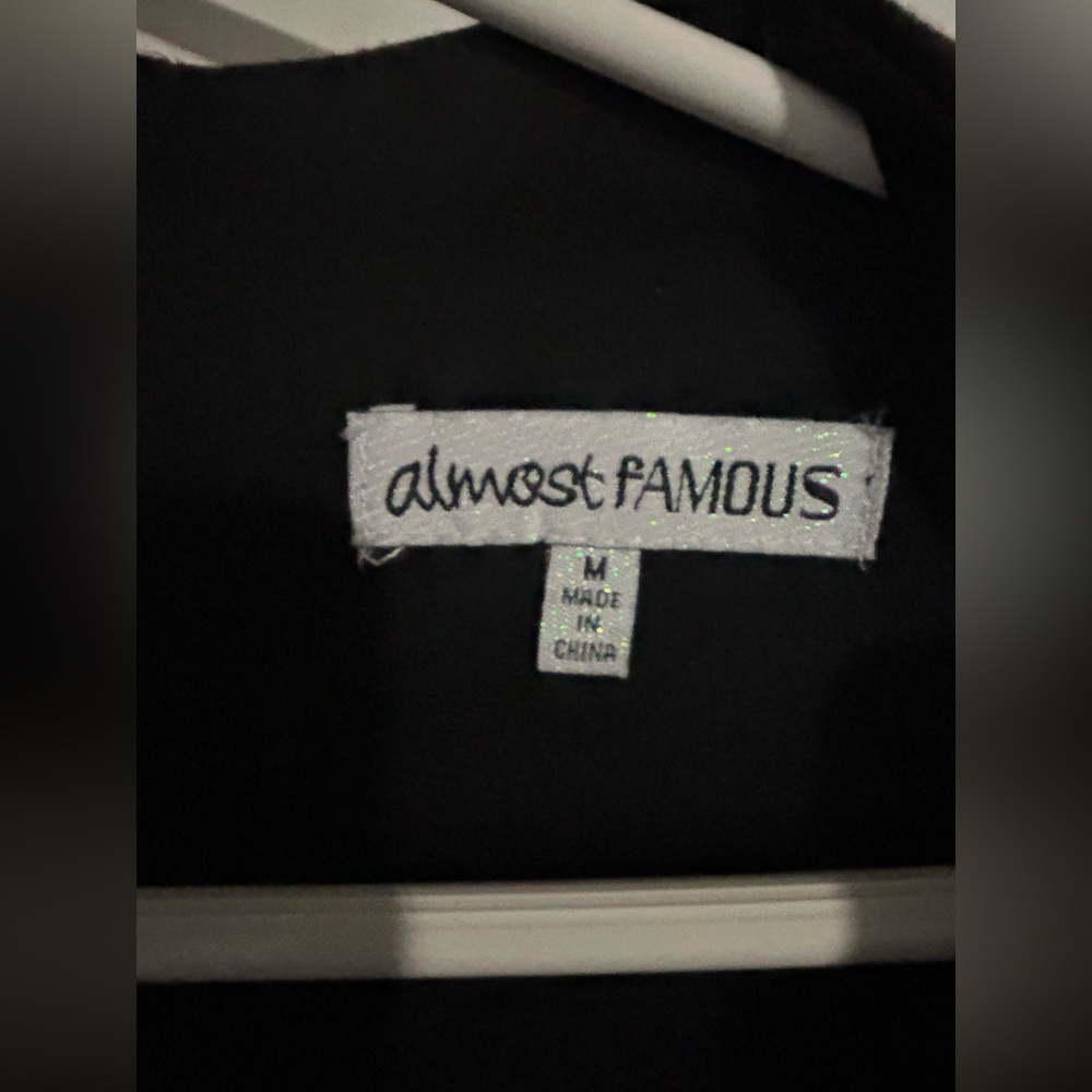 Almost Famous Black V-Neck Sheath Midi Dress - Picture 3 of 3